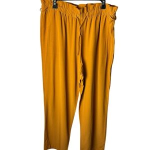 Eileen Fisher Pumpkin or Duke Mustard Yellow Pant Drawstring L